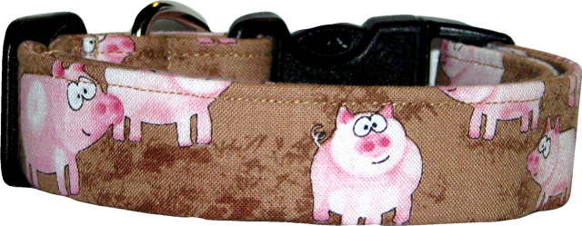 Pigs on the Farm Handmade Dog Collar