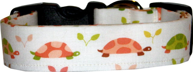 Pastel Spotted Turtles Cream Dog Collar