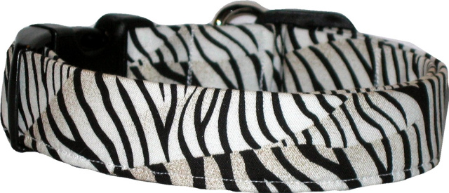 Zebra Stripes Handmade Dog Collar