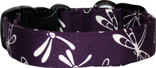 LIttle Dragonflies Purple Dog Collar