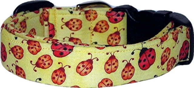 Yellow & Red Ladybugs Handmade Dog Collar