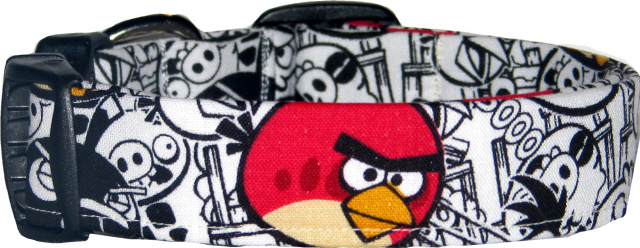 Angry Birds White Handmade Dog Collar