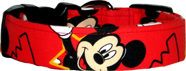 Big Mickey Mouse Red Dog Collar