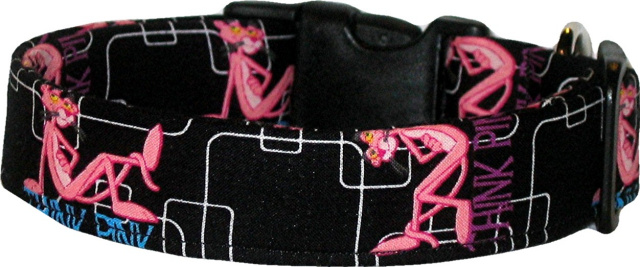 Black Pink Panther Handmade Dog Collar