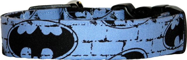 Blue Brick Batman Handmade Dog Collar