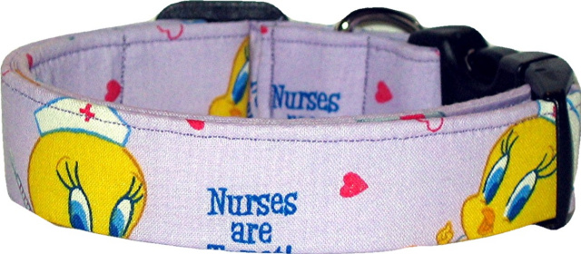 Nurse Tweety Handmade Dog Collar