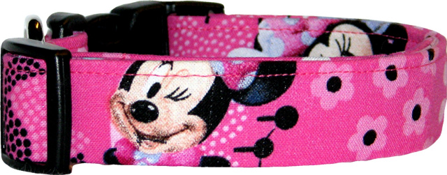Bright Pink Minnie Mouse Dog Collar
