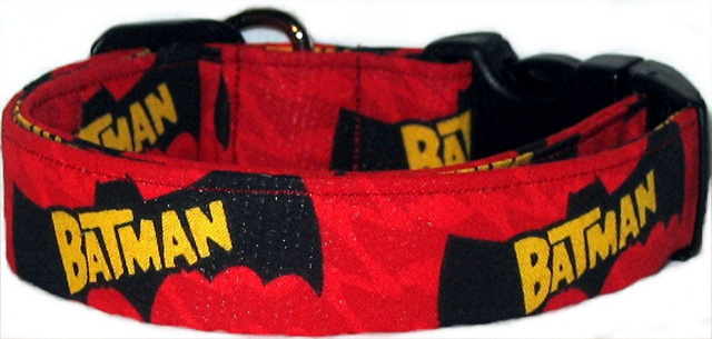 Red Batman Bats Handmade Dog Collar