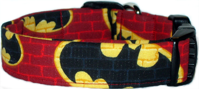Red Brick Batman Handmade Dog Collar