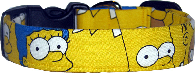 Big Simpsons Faces Handmade Dog Collar