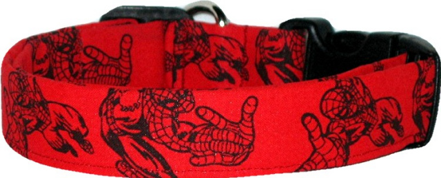 Red Spiderman Handmade Dog Collar