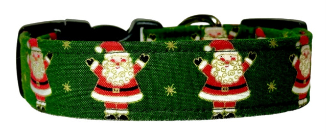 Pink & Green Hearts Handmade Dog Collar
