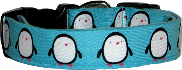 Fat Penguins Aqua Dog Collar