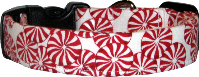 Peppermint Candies White Handmade Dog Collar