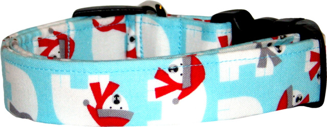 Big Aqua Polar Bears Dog Collar