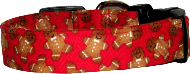 Red Gingerbread Man Handmade Dog Collar