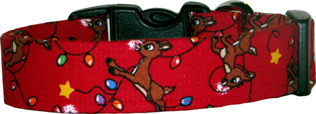 Rudolph the Red Nose Reindeer on Red Dog Collar