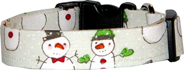 Stick Figure Snowmen Dog Collar