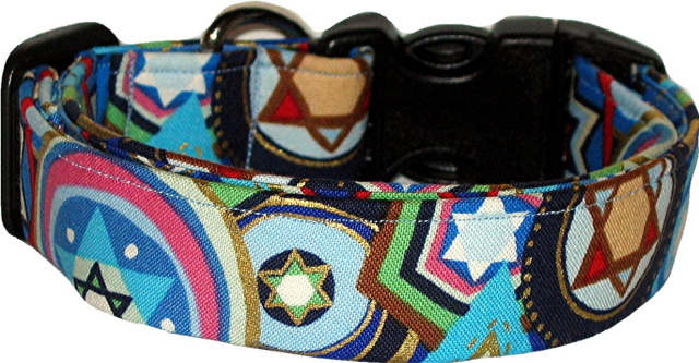 Hanukkah Collage Handmade Dog Collar