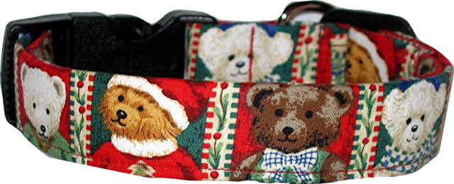 Christmas Bears Handmade Dog Collar