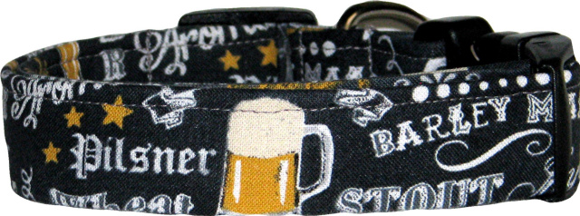 Beer & Ale Lover's Gray Dog Collar