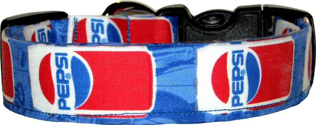 Blue Pepsi Cans Handmade Dog Collar
