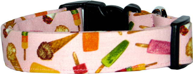 Pink Ice Cream Cones Handmade Dog Collar