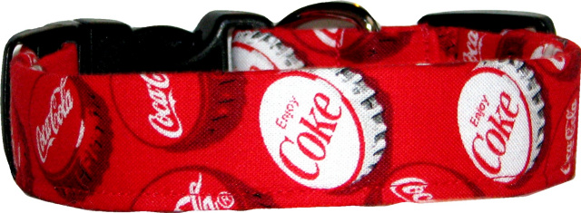Red Coke Coca-Cola Bottle Caps Dog Collar