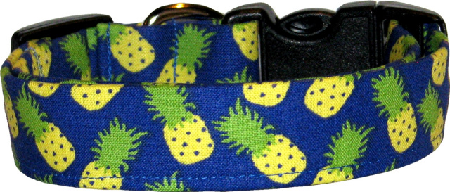 Royal Blue Pineapples Dog Collar