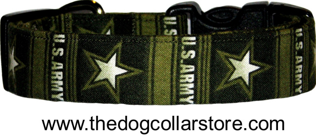 United States Army Green Handmade Dog Collar