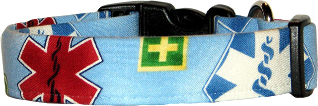 Blue EMT Rescue Nursing Handmade Dog Collar