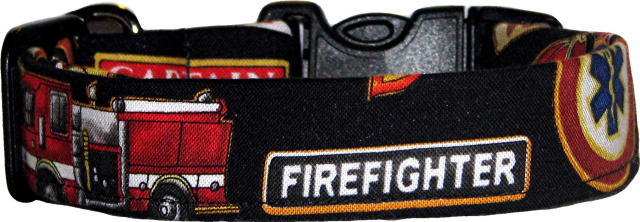 Firetrucks Handmade Dog Collar