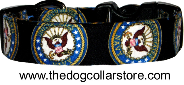 United States Navy Black Dog Collar