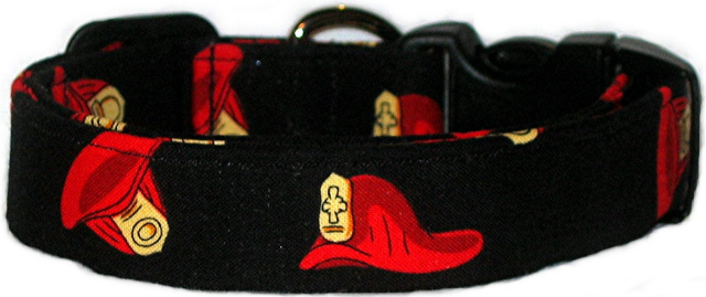 Black Fireman Helmets Handmade Dog Collar