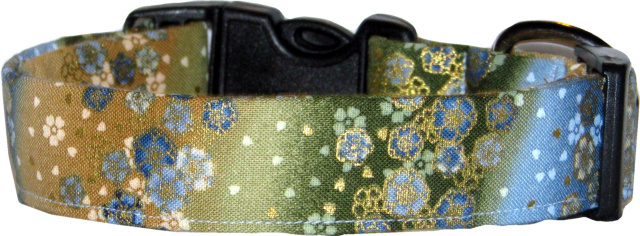 Ripples of Asian Flowers Dog Collar