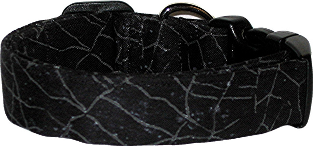 Black & Gray Spiderwebs Handmade Dog Collar