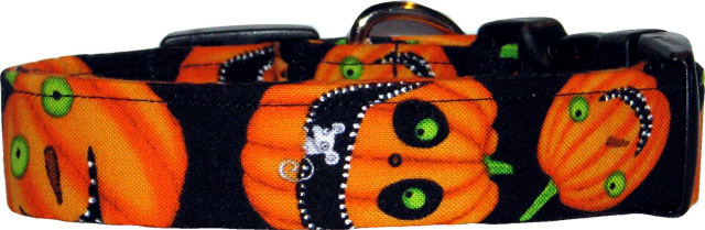 Funny Pumpkins & Mice Handmade Dog Collar