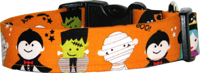 Little Halloween Monsters Dog Collar