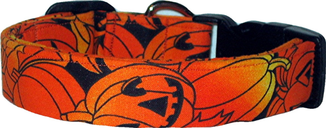 Jack O'Lanterns Handmade Dog Collar