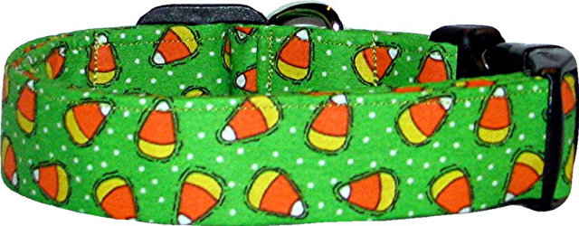 Lime Candy Corn Handmade Dog Collar