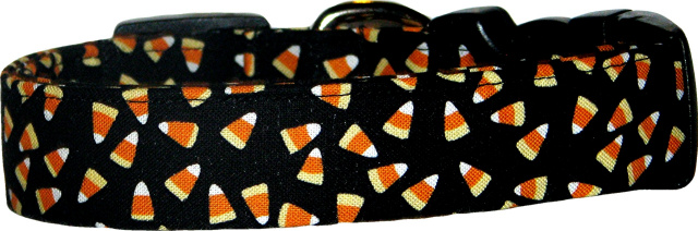 Mini Candy Corn Black Handmade Dog Collar