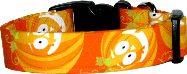 Big Orange Jack O'Lanterns Dog Collar