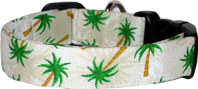 Small Green Palms in Sand Dog Collar