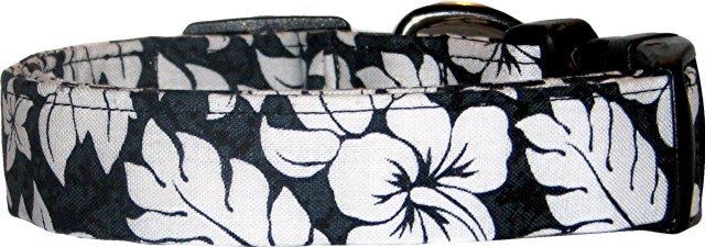 Black & White Hawaiian Handmade Dog Collar