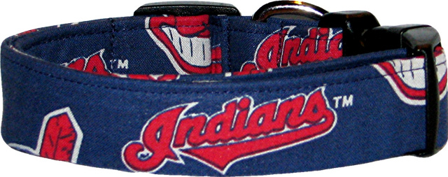 Cleveland Indians Blue Dog Collar