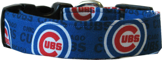 Mini Chicago Cubs  Dog Collar