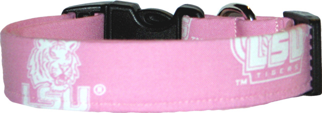 Pink Louisiana State University Dog Collar