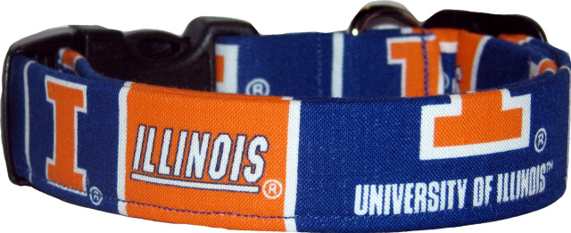 University of Illinois Handmade Dog Collar