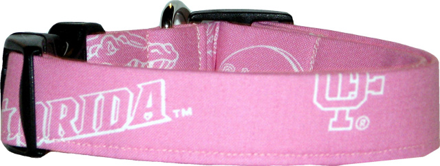Pink University of Florida Handmade Dog Collar