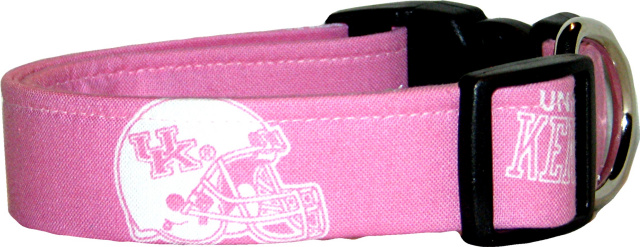 Pink University of Kentucky Handmade Dog Collar